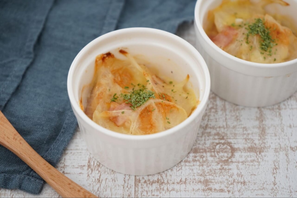 玉ねぎとベーコンのチーズ焼きの画像