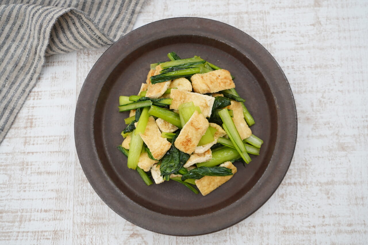 小松菜と油揚げの炒め物