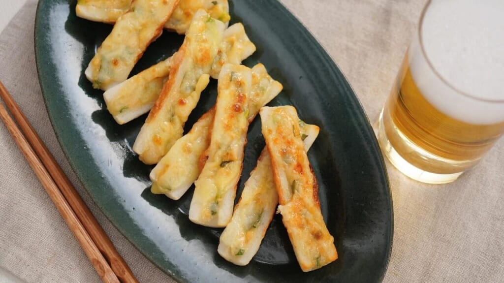 ちくわのねぎ味噌チーズ焼き