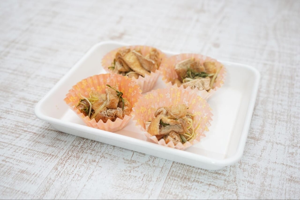 油揚げと水菜の和え物