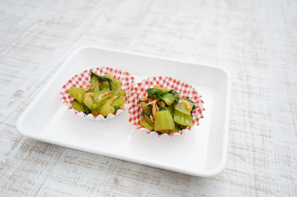 青梗菜の旨辛和え2