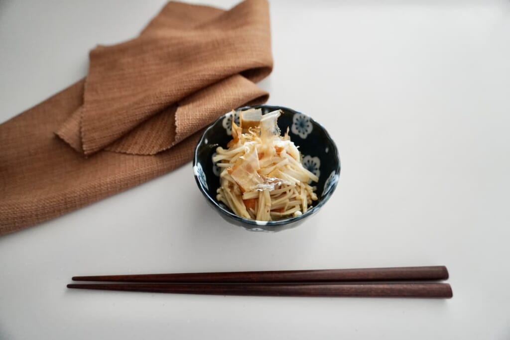 お弁当レシピ3えのきの梅おかか和え