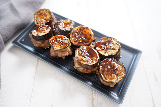 なすのはさみ焼き