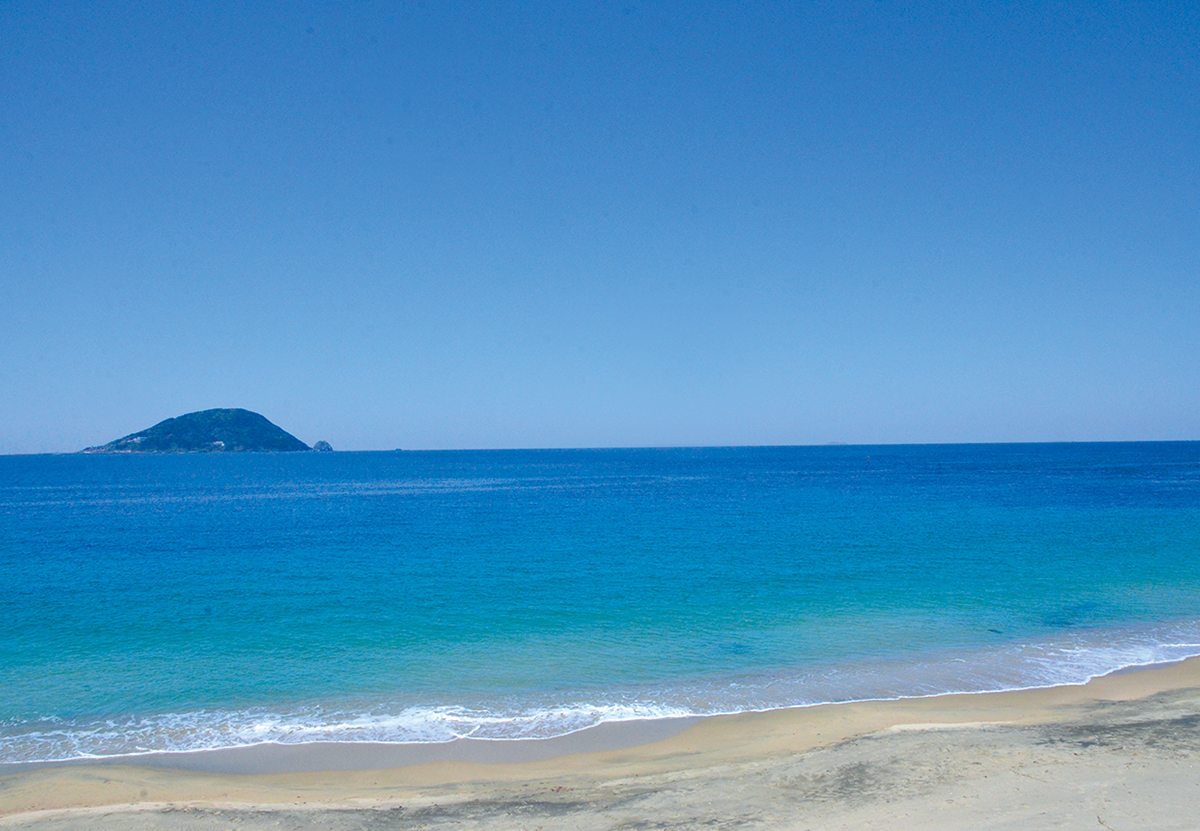 福岡市・志賀島の下馬ケ浜海水浴場のオーシャンビュー