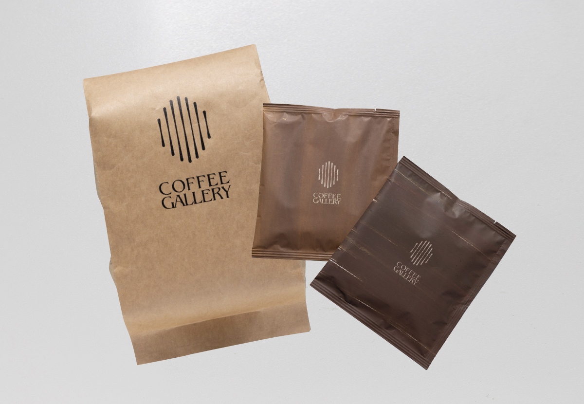 COFFEE GALLERYのコーヒー豆150g袋とドリップパック